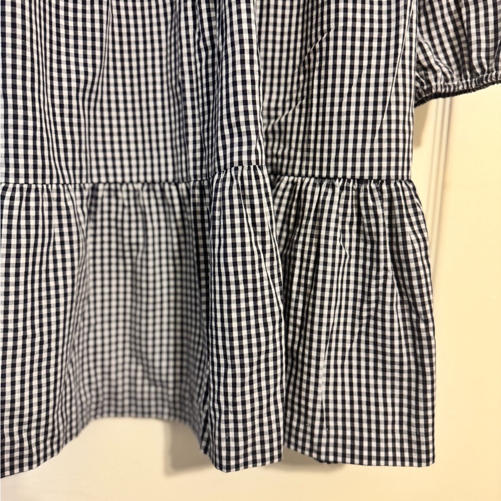 Little English Navy and White Gingham Kids Dress - Picture 4 of 7